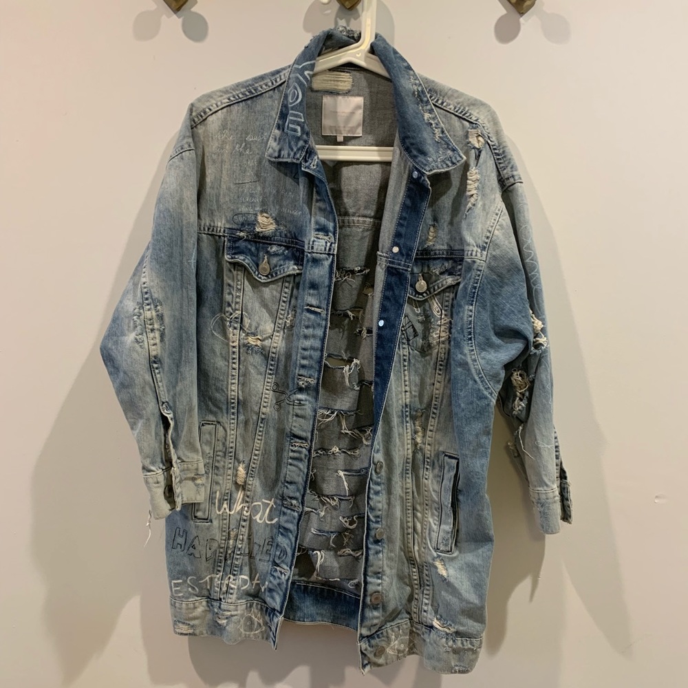 SOLD ON FB zara long jean jacket